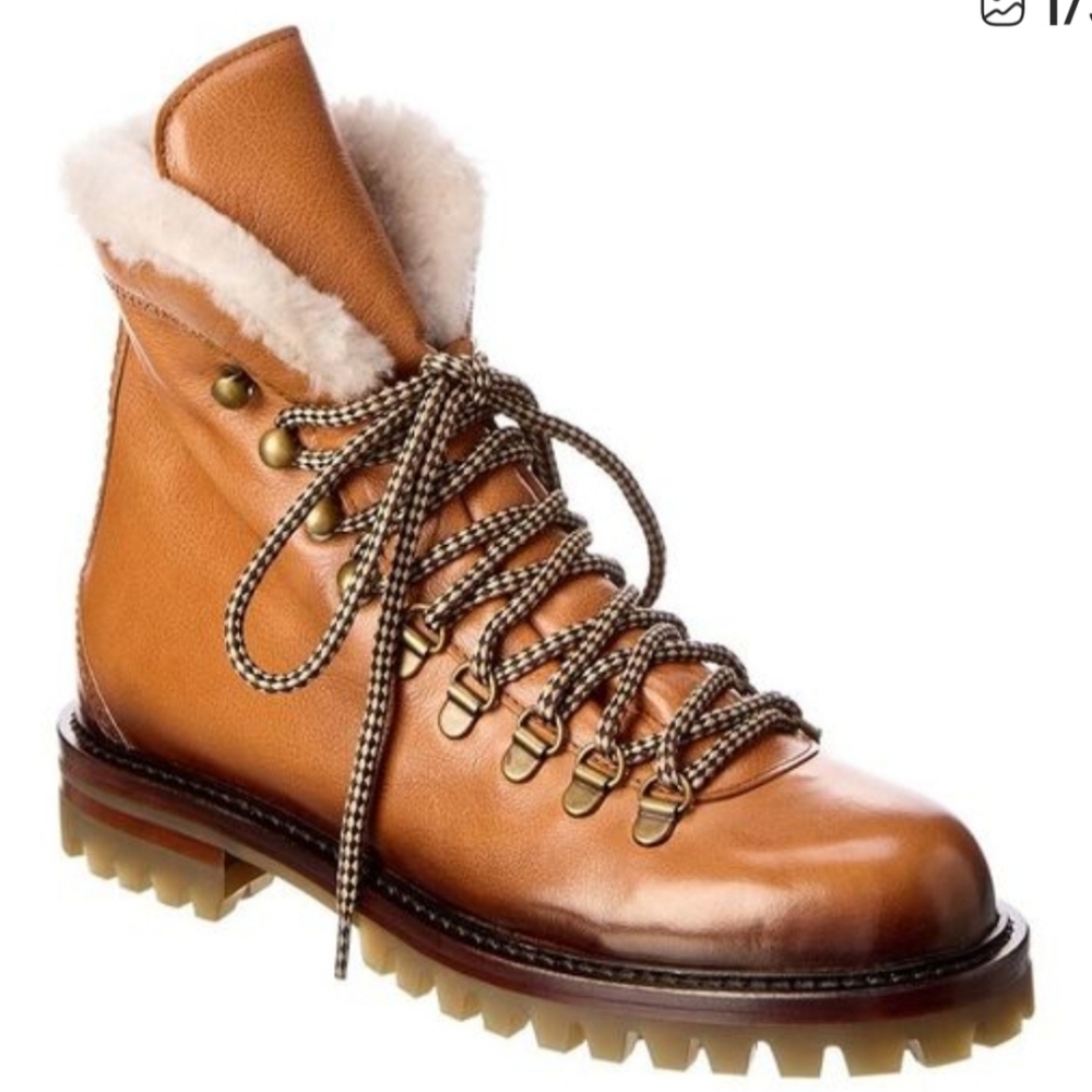 ANTONIO MAURIZI URBAN LEATHER HIKING BOOT  OLIMPIADI St MORITZ  MONTAGNA BROWN